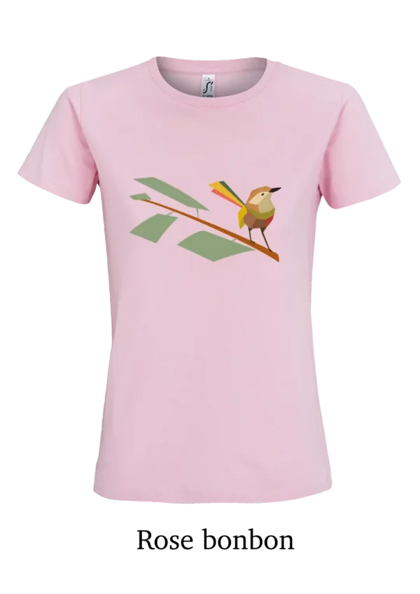 Tee-shirt coton bio, oiseau sur branche