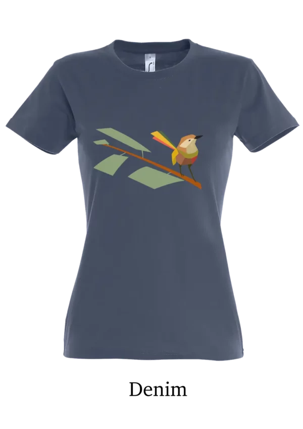 Tee-shirt coton bio, oiseau sur branche