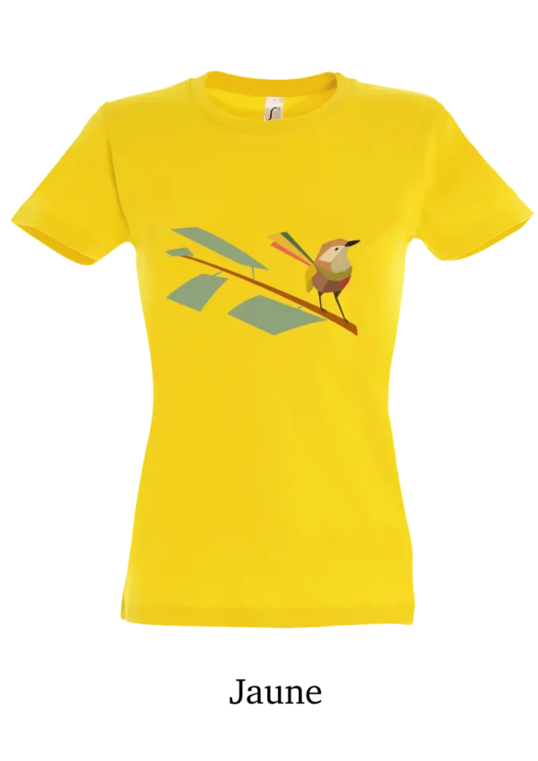 Tee-shirt coton bio, oiseau sur branche