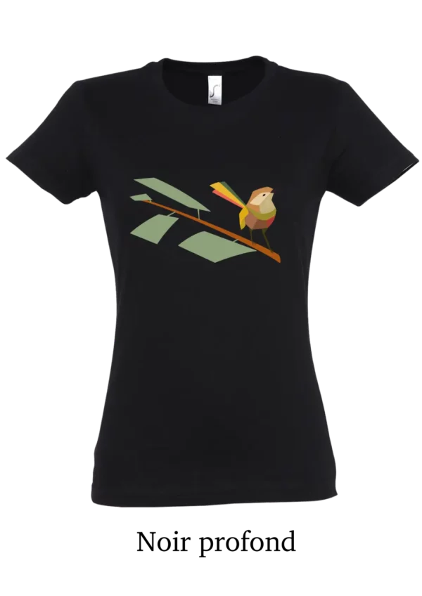 Tee-shirt coton bio, oiseau sur branche