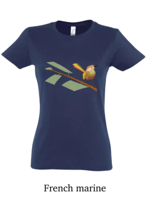 Tee-shirt coton bio, oiseau sur branche