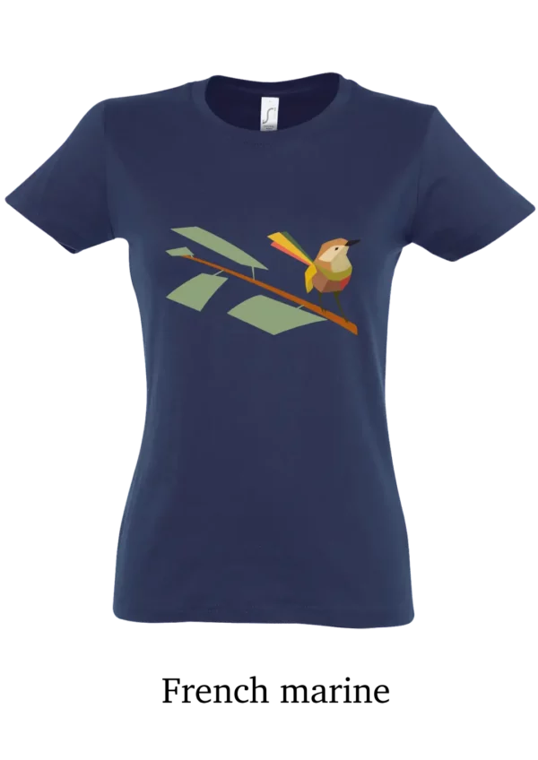 Tee-shirt coton bio, oiseau sur branche