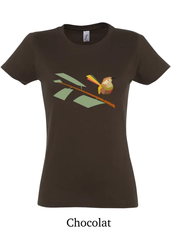 Tee-shirt coton bio, oiseau sur branche