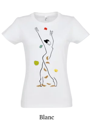 T-shirt coton bio, danseuse fleurie d'automne