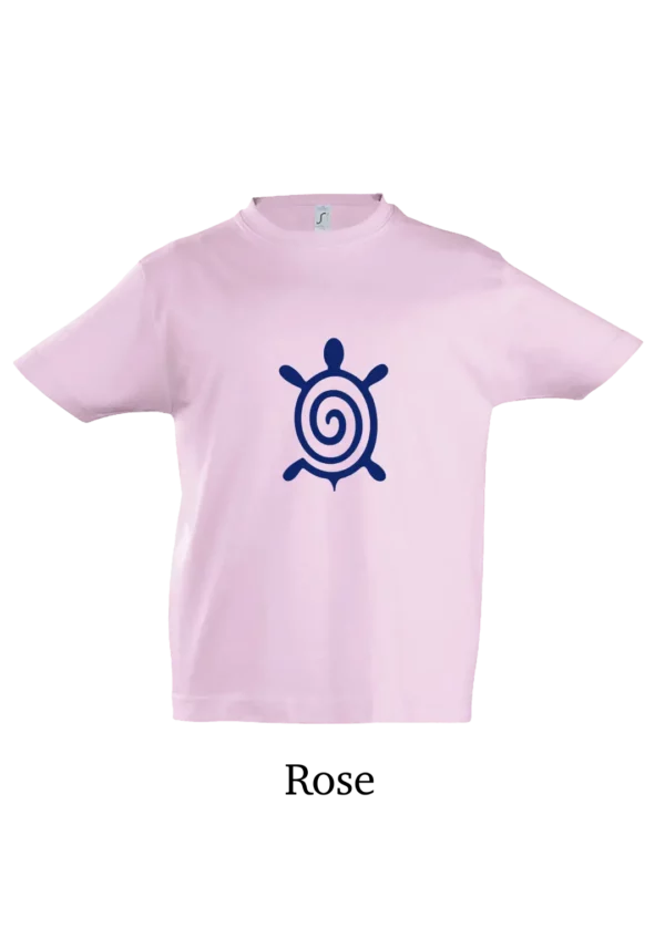 T-shirt coton bio , tortue bleu au design  minimaliste