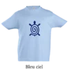 T-shirt coton bio , tortue bleu au design  minimaliste