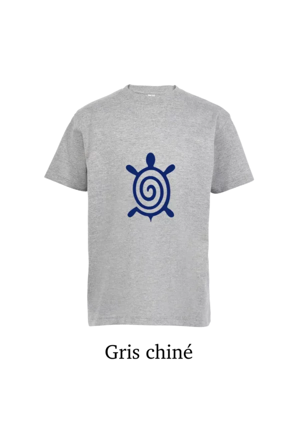 T-shirt coton bio , tortue bleu au design  minimaliste